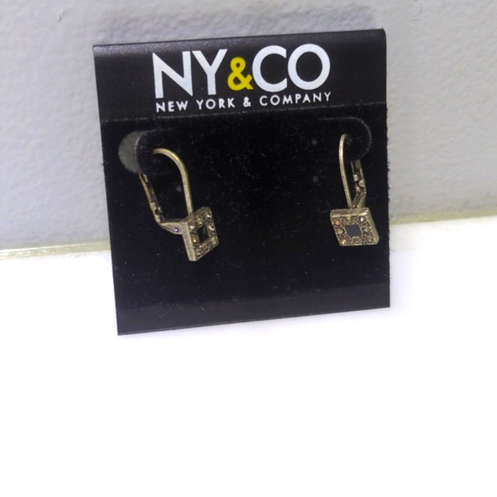 New York & Company Silver and Black Earrings